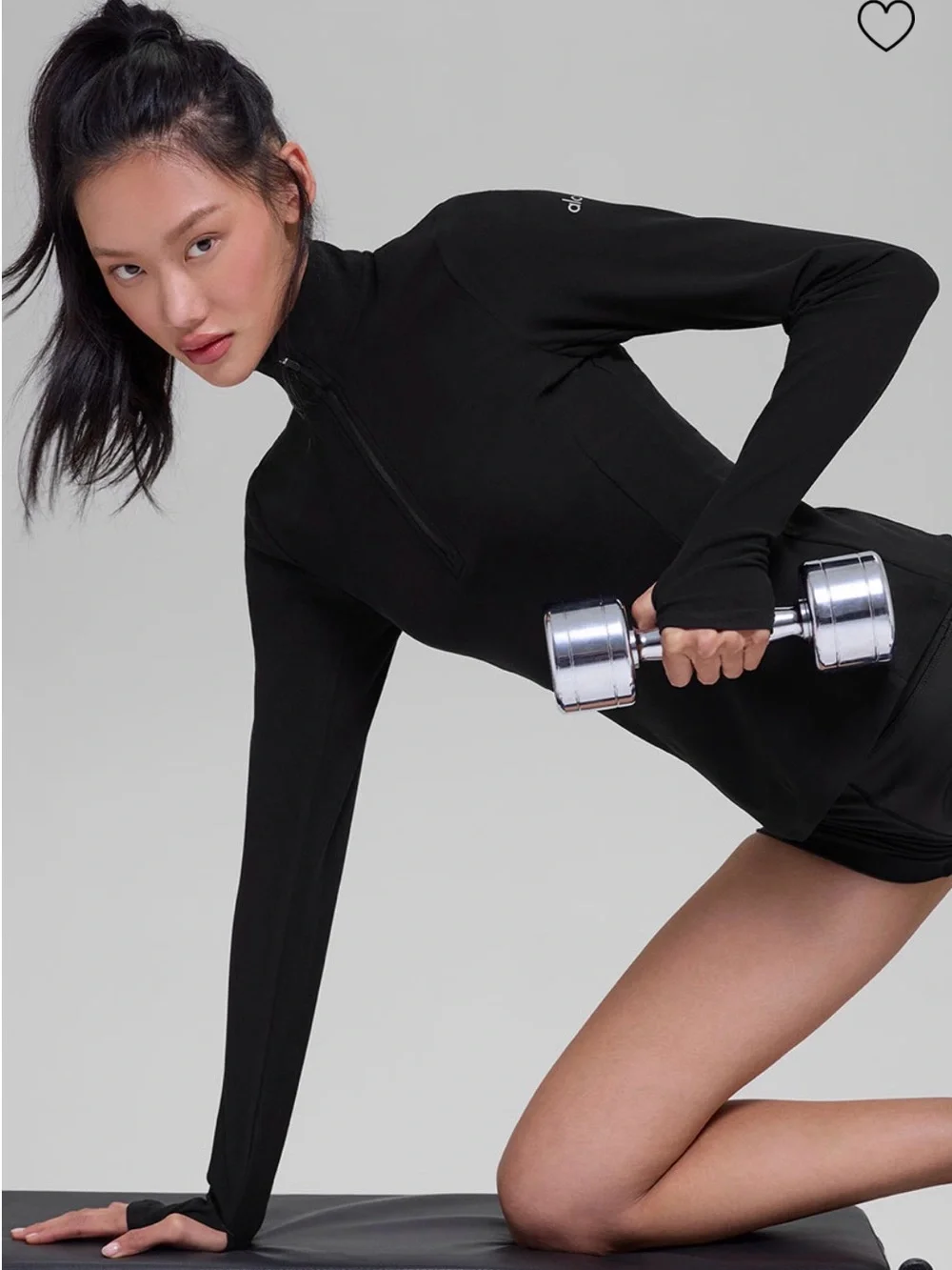 ALO Yoga Black Quarter-Zip Performance Pullover